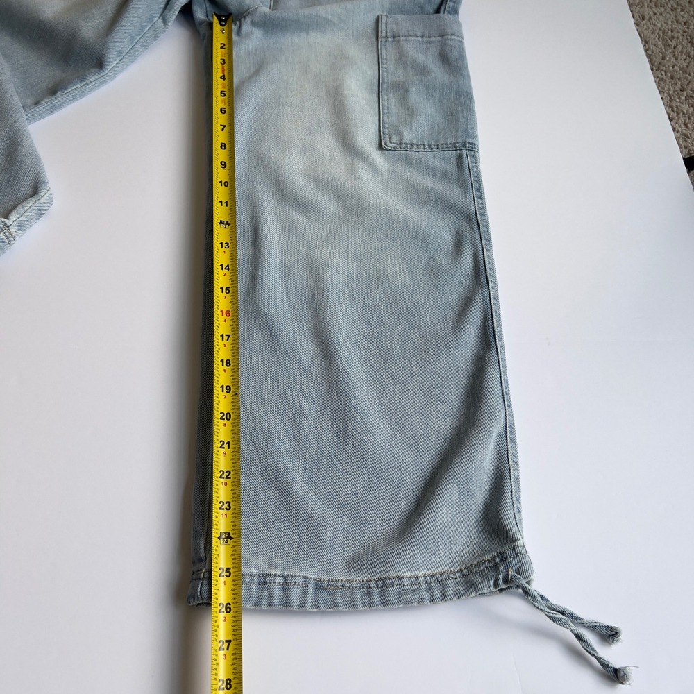 Vanilla Star Light Denim Wide Leg Jumpsuit Small 90s Y2K Streetwear Bib Overalls - Picture 8 of 16